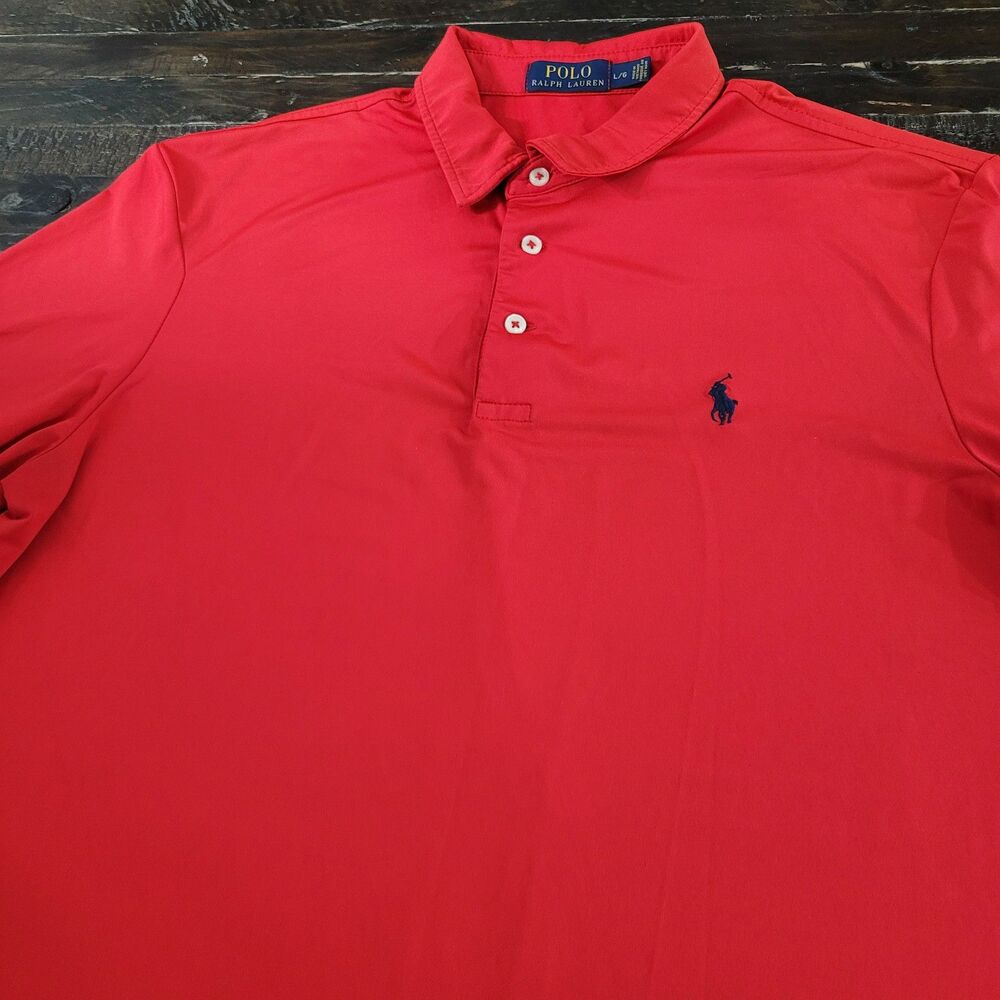 Polo Ralph Lauren Red Short Sleeve Shirt Embroidered Pony Logo Men’s Large